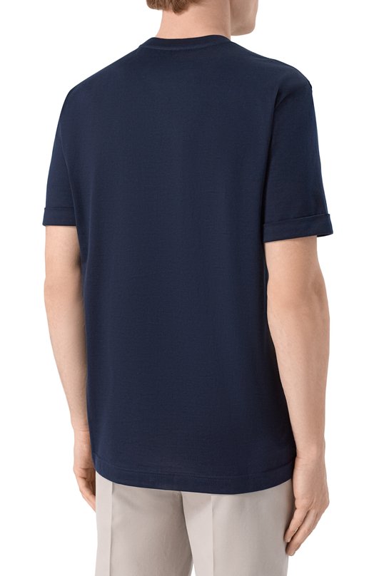 Хлопковая футболка Kiton UMK0891 Синий  UMK0891 Фото 4