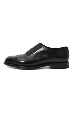 Мужские кожаные оксфорд�ы SANTONI черного цвета, арт. MCCG17836PD5HSH9 | Фото 4 (Мужское Кросс-КТ: Броги-обувь; Материал внутренний: Натуральная кожа; Материал сплава: Проставлено; Нос: Не проставлено; Стили: Классический)