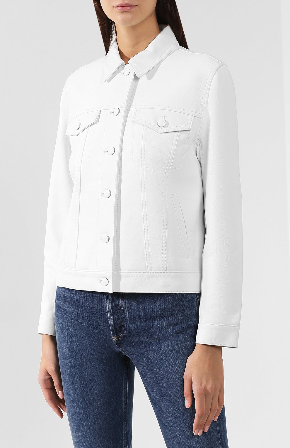 Кожаная куртка FRAME DENIM белого цвета по цене 94550 руб., арт. LWLT0300, фото 3 Кожаная куртка FRAME DENIM, арт. LWLT0300, фото 3