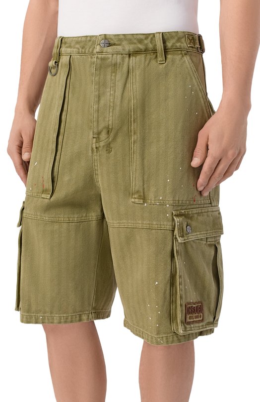 Хлопковые шорты Ksubi MSP26WA009 Хаки  MSP26WA009 Фото 3