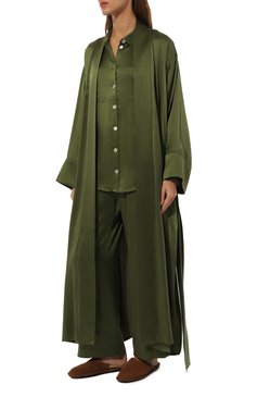 Шелковый халат KLEED LOUNGEWEAR, арт. AW24R0BJN/KHAKI, фото 1