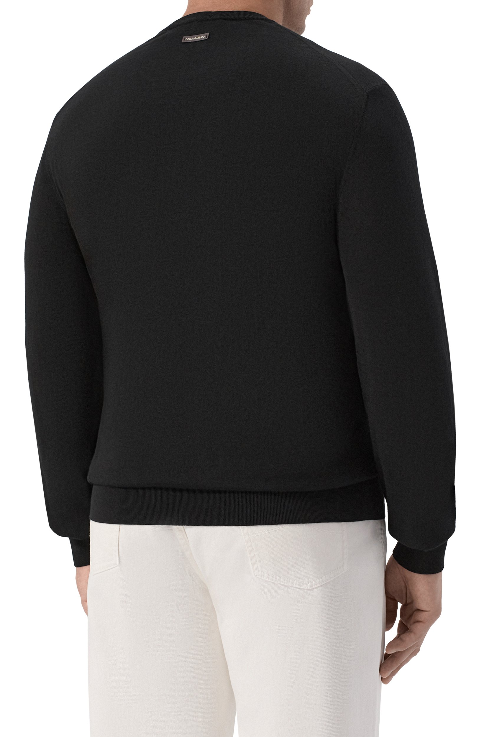 Шерстяной джемпер DOLCE & GABBANA черного цвета по цене 99950 руб., арт. GXX02T/JDVNI, фото 4 Шерстяной джемпер DOLCE & GABBANA, арт. GXX02T/JDVNI, фото 4