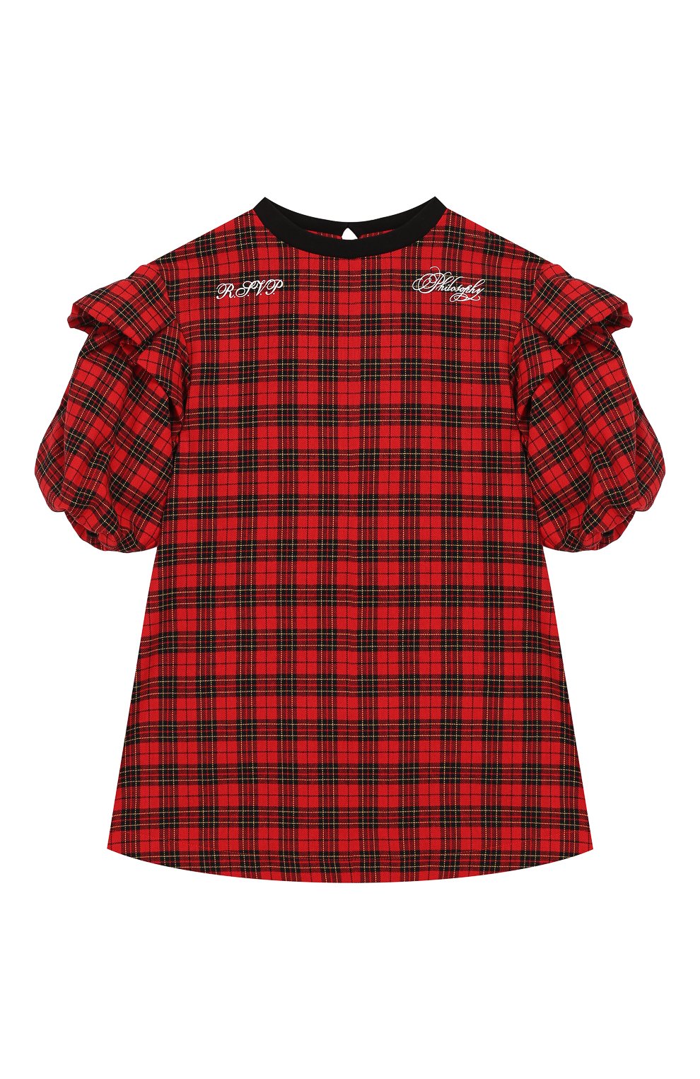 Хлопковое платье PHILOSOPHY DI LORENZO SERAFINI KIDS, арт. PJAB44/CQ281/UHUNI/XXS-XS, фото 1