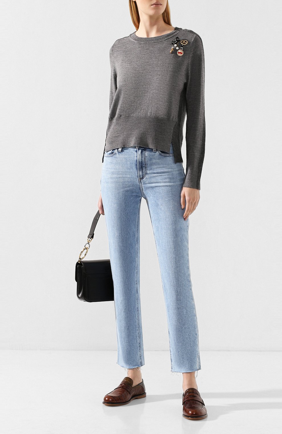 Шерстяной пуловер MARC JACOBS (THE) серого цвета по цене 46800 руб., арт. M4008441, фото 2 Шерстяной пуловер MARC JACOBS (THE), арт. M4008441, фото 2