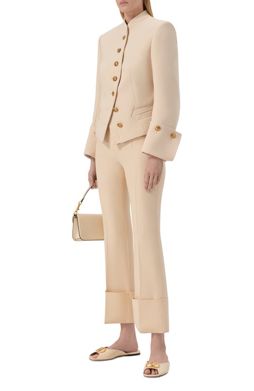 Кожаные шлепанцы VLogo Signature Valentino 8W0S0PI7/LUR Кремовый  8W0S0PI7/LUR Фото 3