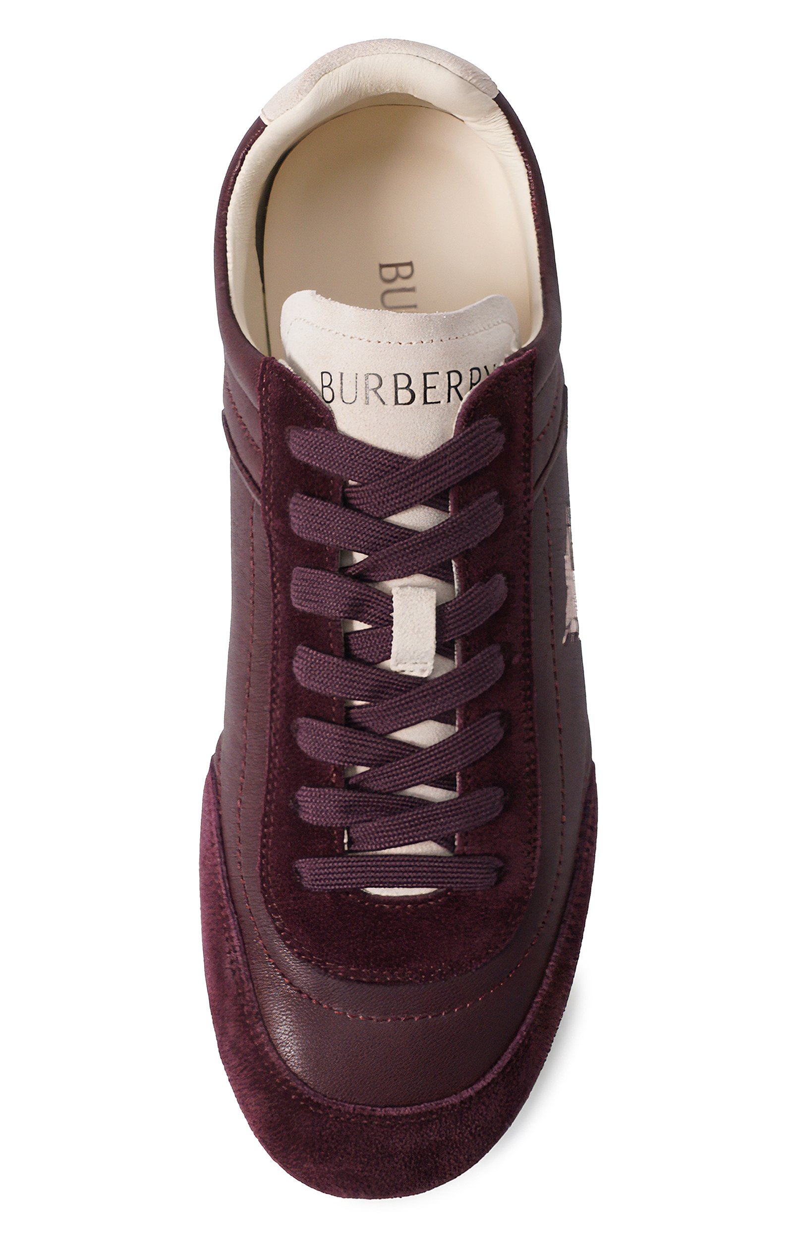 Кожаные кеды knight runner BURBERRY бордового цвета по цене 82500 руб., арт. 8127804, фото 6 Кожаные кеды knight runner BURBERRY, арт. 8127804, фото 6