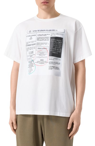 Хлопковая футболка MM6, арт. SH0GC0043/S24312, фото 3