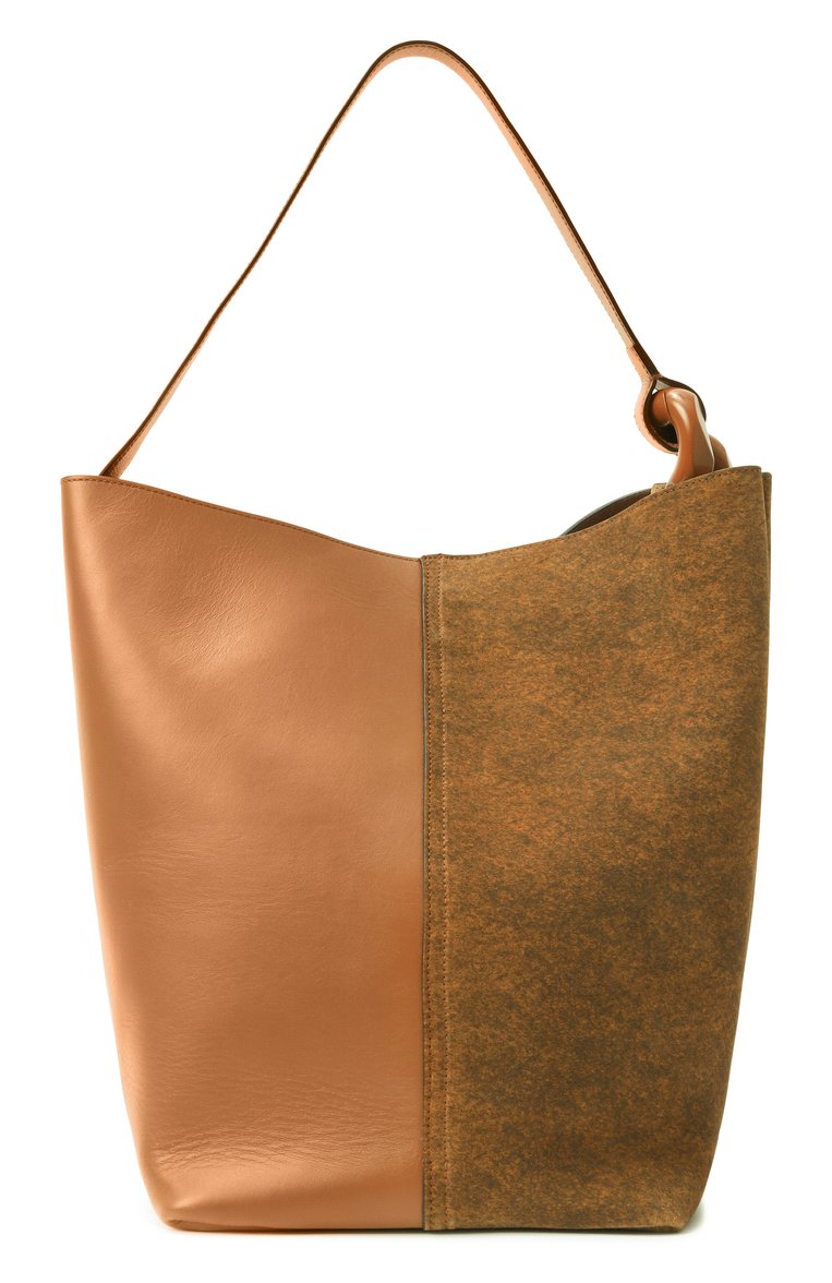 Женская сумка-тоут jwa corner JW ANDERSON коричневого цвета, арт. HB0636 LA0342 | Фото 6 (Размер: large; Материал: Натуральная кожа)