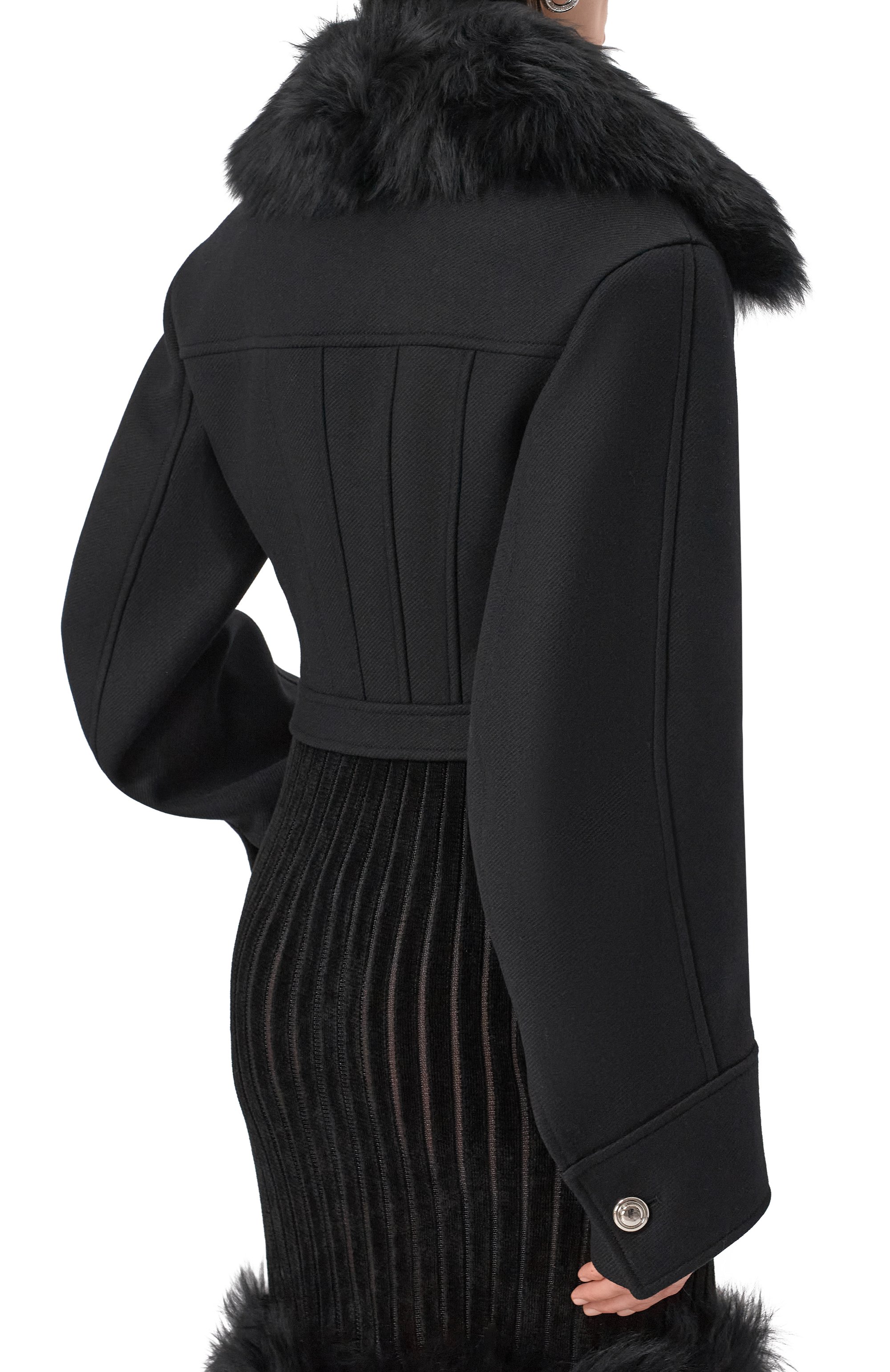 Шерстяное полупальто BLUMARINE черного цвета по цене 187500 руб., арт. 4S036A, фото 4 Шерстяное полупальто BLUMARINE, арт. 4S036A, фото 4