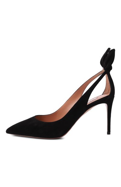 Замшевые туфли bow tie 85 AQUAZZURA черного цвета по цене 94450 руб., арт. DENMIDP0-SUE-000, фото 4 Замшевые туфли bow tie 85 AQUAZZURA, арт. DENMIDP0-SUE-000, фото 4