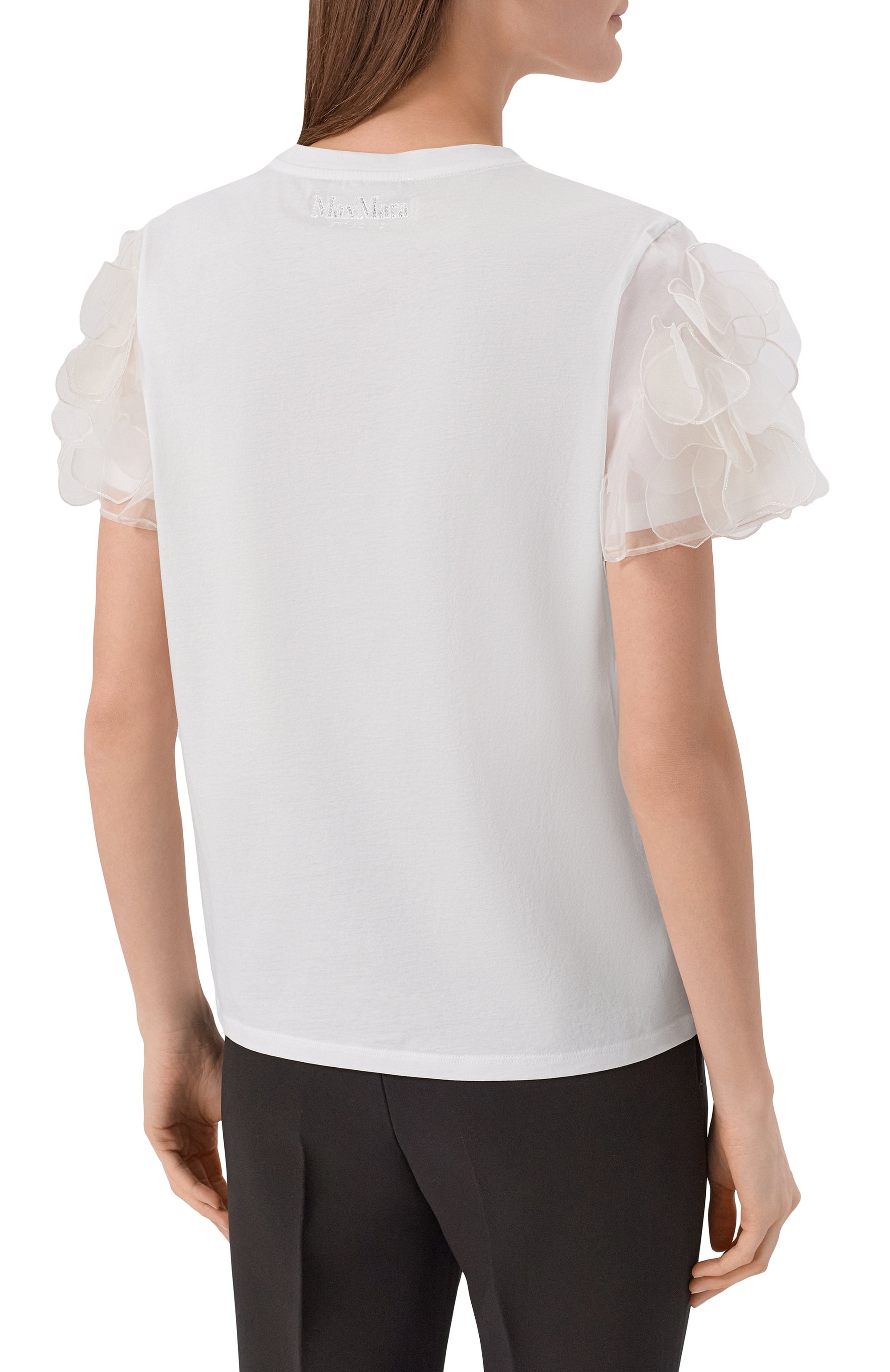 Хлопковый топ MAX MARA STUDIO белого цвета по цене 46050 руб., арт. MSEEDITTI, фото 4 Хлопковый топ MAX MARA STUDIO, арт. MSEEDITTI, фото 4