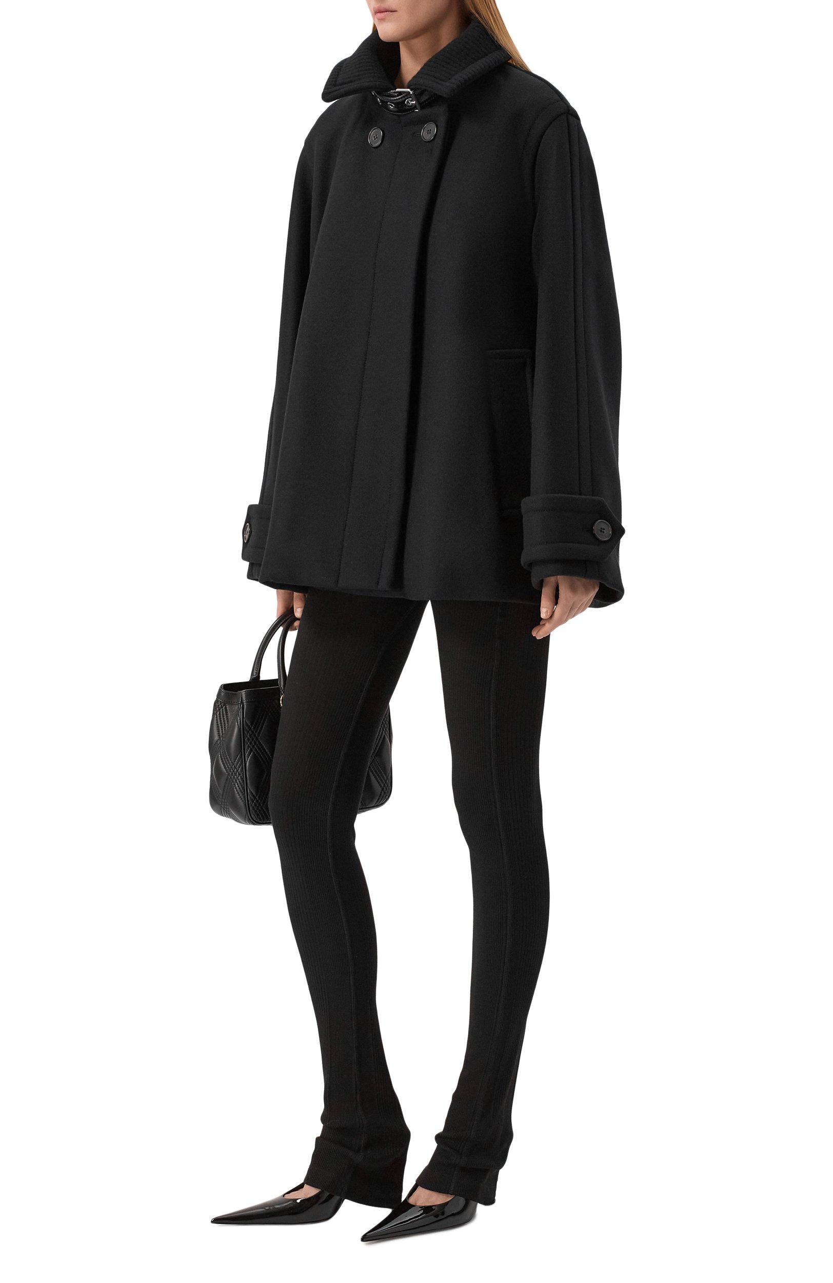 Шерстяное полупальто LANVIN черного цвета по цене 387000 руб., арт. RW-C00022-4724-A26, фото 2 Шерстяное полупальто LANVIN, арт. RW-C00022-4724-A26, фото 2