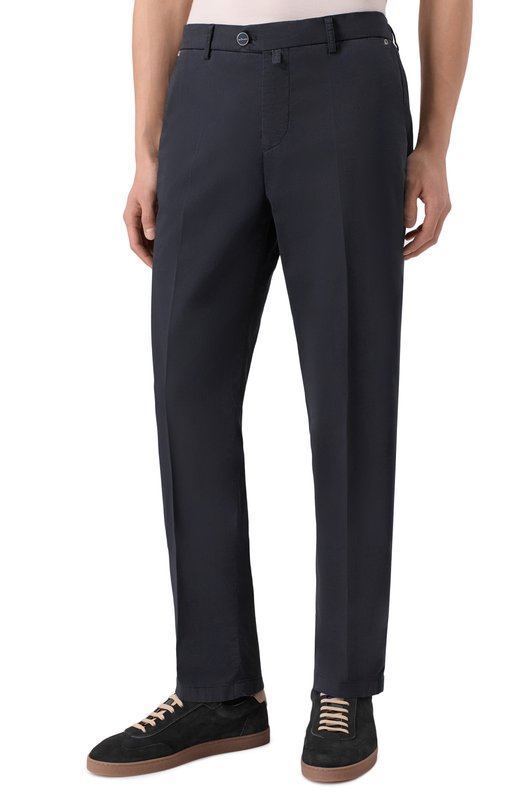 Хлопковые брюки Kiton UFPPERK0600H01 Синий  UFPPERK0600H01 Фото 3