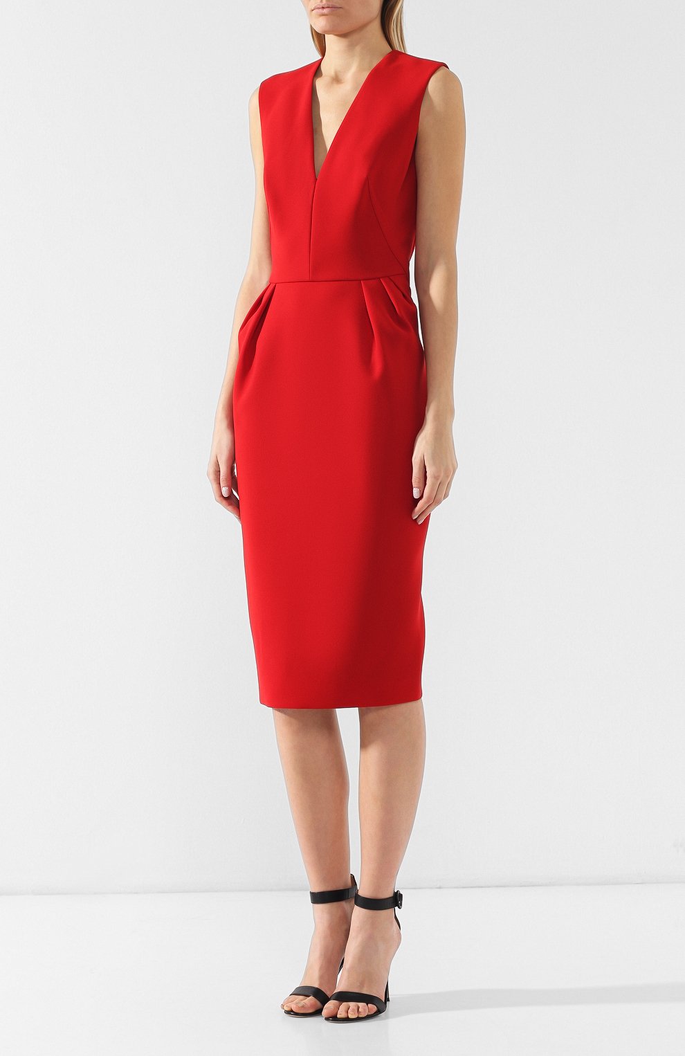 Приталенное платье VICTORIA BECKHAM, арт. DR FIT 6743 PSS19 B0NDED CREPE, фото 3