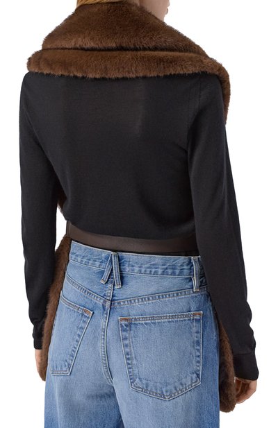 Жилет из экомеха P.A.R.O.S.H. коричневого цвета по цене 57250 руб., арт. PULSE-D400528, фото 4 Жилет из экомеха P.A.R.O.S.H., арт. PULSE-D400528, фото 4