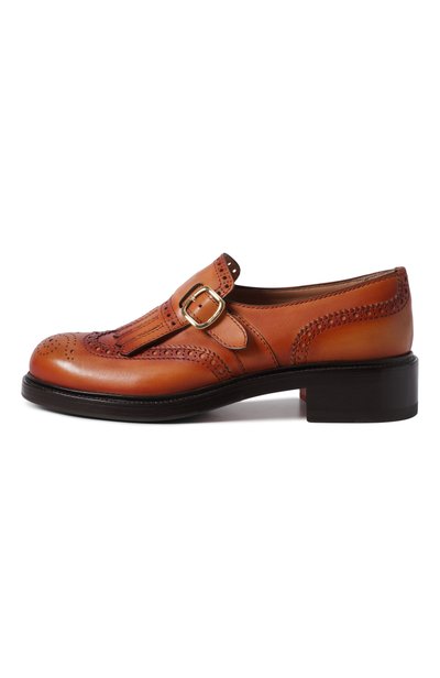 Кожаные монки bubble cuoio SANTONI светло-коричневого цвета по цене 132500 руб., арт. WUUG72481BJ2NWVL, фото 4 Кожаные монки bubble cuoio SANTONI, арт. WUUG72481BJ2NWVL, фото 4