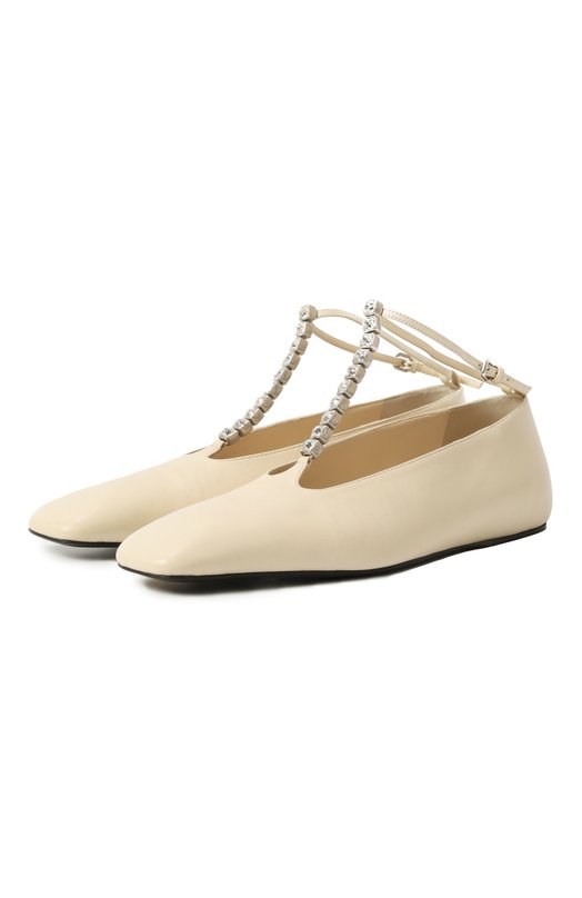 Кожаные балетки Jil Sander J15WZ0021/P4864 Кремовый J15WZ0021/P4864
