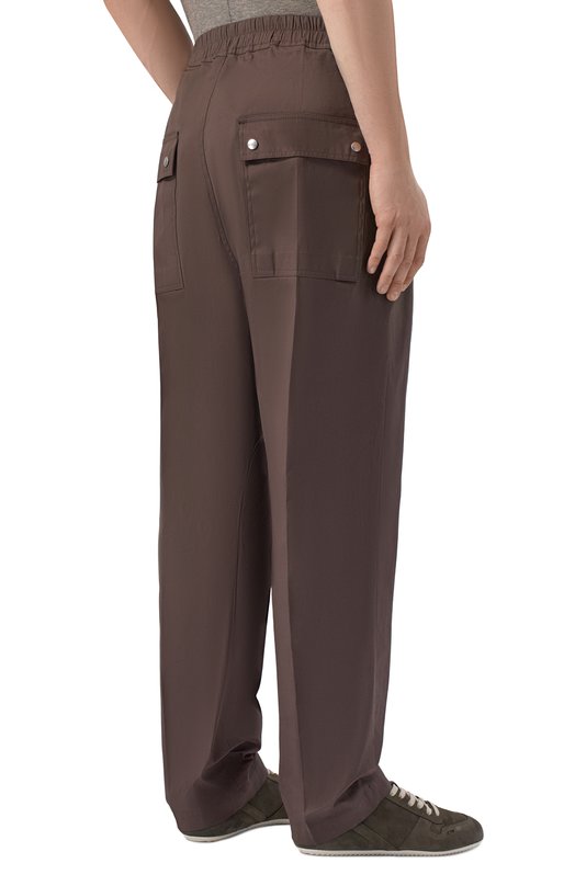 Хлопковые брюки Rick Owens RU01F2361/TE Коричневый  RU01F2361/TE Фото 4