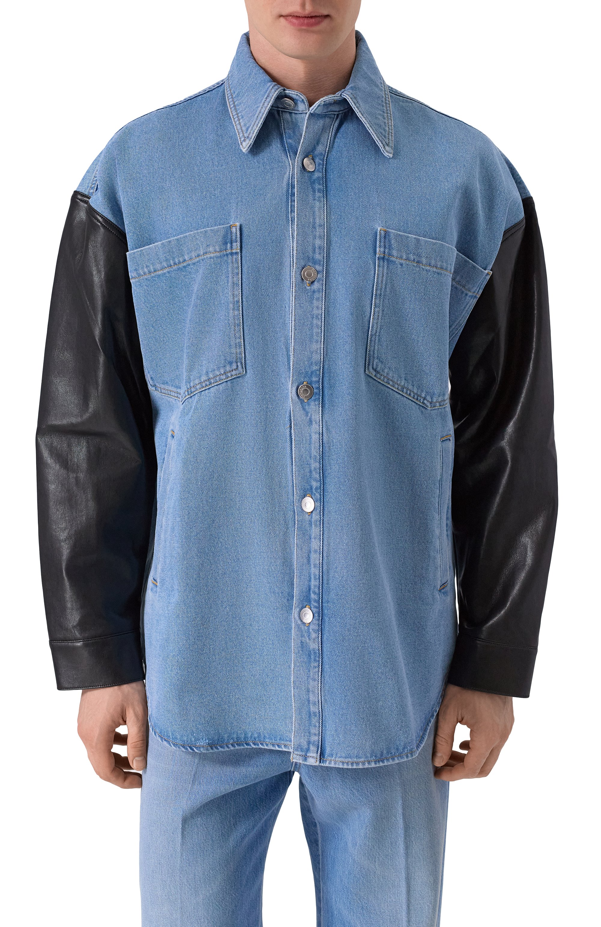 Комбинированная рубашка NANUSHKA, арт. NU25RSTP09753, фото 3