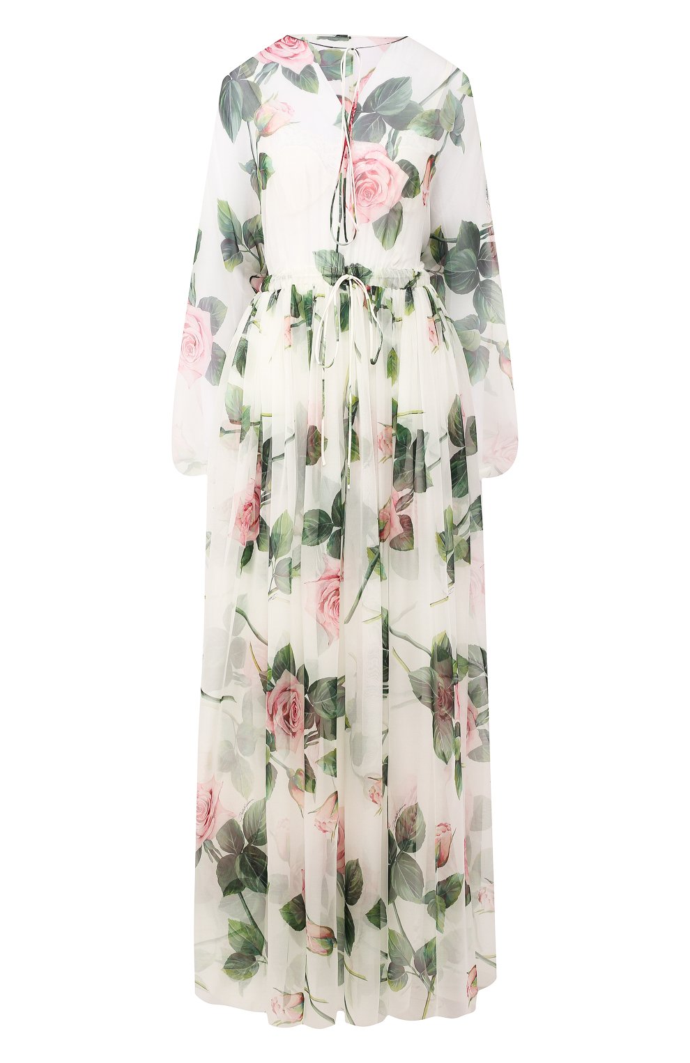 Шелковое платье DOLCE & GABBANA белого цвета по цене 346500 руб., арт. F6H5FT/HS19S, фото 1 Шелковое платье DOLCE & GABBANA, арт. F6H5FT/HS19S, фото 1