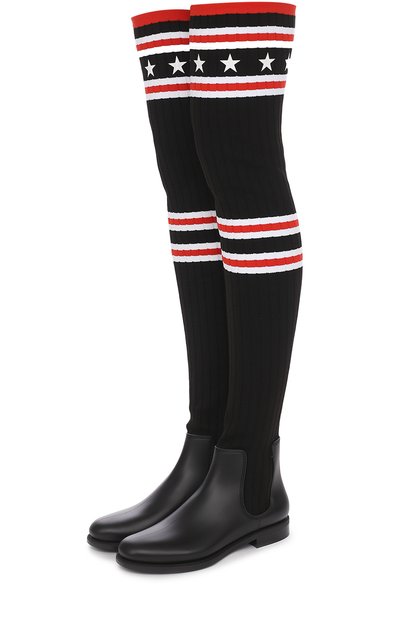 Резиновые сапоги с вязаной отделкой GIVENCHY, арт. BE09221057, фото 1