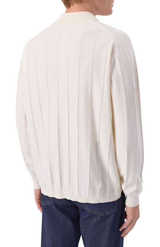 Кардиган из хлопка и шелка Kiton UMM078001 Кремовый  UMM078001 Фото 4