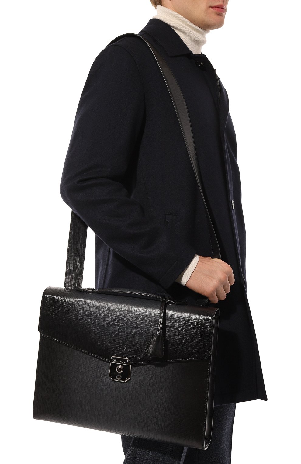 Портфель SANTONI черного цвета по цене 198000 руб., арт. UFBGA1992F0-APMC, фото 2 Портфель SANTONI, арт. UFBGA1992F0-APMC, фото 2