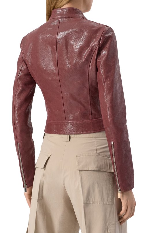 Кожаная куртка Blumarine P54 4L064W Бордовый  P54 4L064W Фото 4