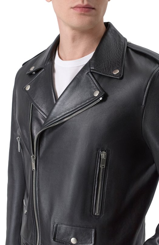Кожаная куртка Saint Laurent 484284/Y5YA2 Чёрный  484284/Y5YA2 Фото 5