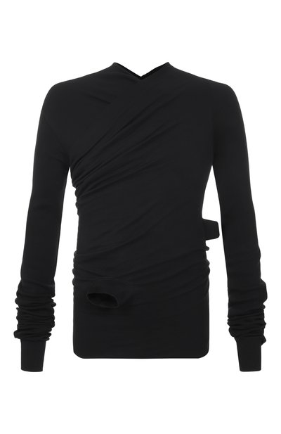 Мужская хлопковый лонгслив RICK OWENS, арт. RU02F4262/JDC