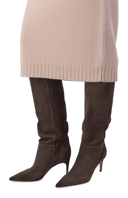 Замшевые сапоги Cindy 75 Sergio Rossi A78990/MCRM13 Коричневый  A78990/MCRM13 Фото 2