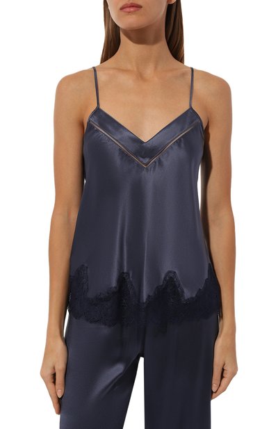 Шелковая пижама SIMONE PERELE синего цвета по цене 46000 руб., арт. 17F900-15B660, фото 3 Шелковая пижама SIMONE PERELE, арт. 17F900-15B660, фото 3