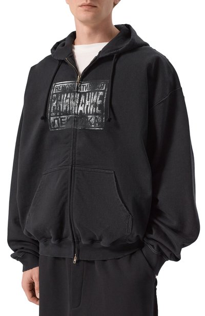 Хлопковая толстовка VETEMENTS черного цвета по цене 109500 руб., арт. MH27ZU229B, фото 4 Хлопковая толстовка VETEMENTS, арт. MH27ZU229B, фото 4