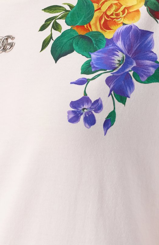 Хлопковая футболка Dolce & Gabbana F8U04T/GDCZT Белый  F8U04T/GDCZT Фото 6