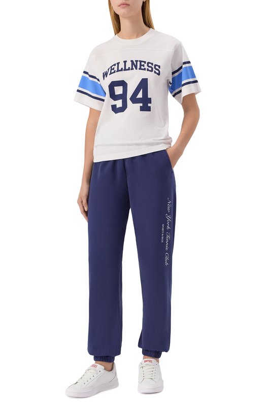 Хлопковая футболка Sporty and Rich T0039620037WH01 Белый  T0039620037WH01 Фото 2