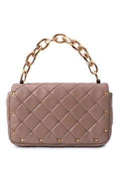 Женская сумка rockstud spike small  VALENTINO темно-бежевого цвета, арт. 5W2B0Q04/IGX | Фото 6 (Драгоценные камни: Проставлено; Материал сплава: Проставлено; Размер: small; Ремень/цепочка: На ремешке; Материал: Натуральная кожа)