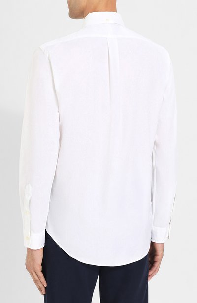 Хлопковая рубашка с воротником button down POLO RALPH LAUREN, арт. 710710553, фото 4