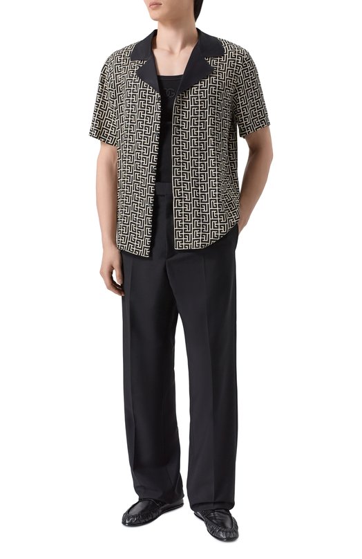 Рубашка из вискозы Balmain GH1HN133/VI36 Чёрный  GH1HN133/VI36 Фото 2