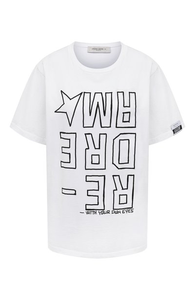 Женская хлопковая футболка GOLDEN GOOSE DELUXE BRAND, арт. GWP00803.P000187