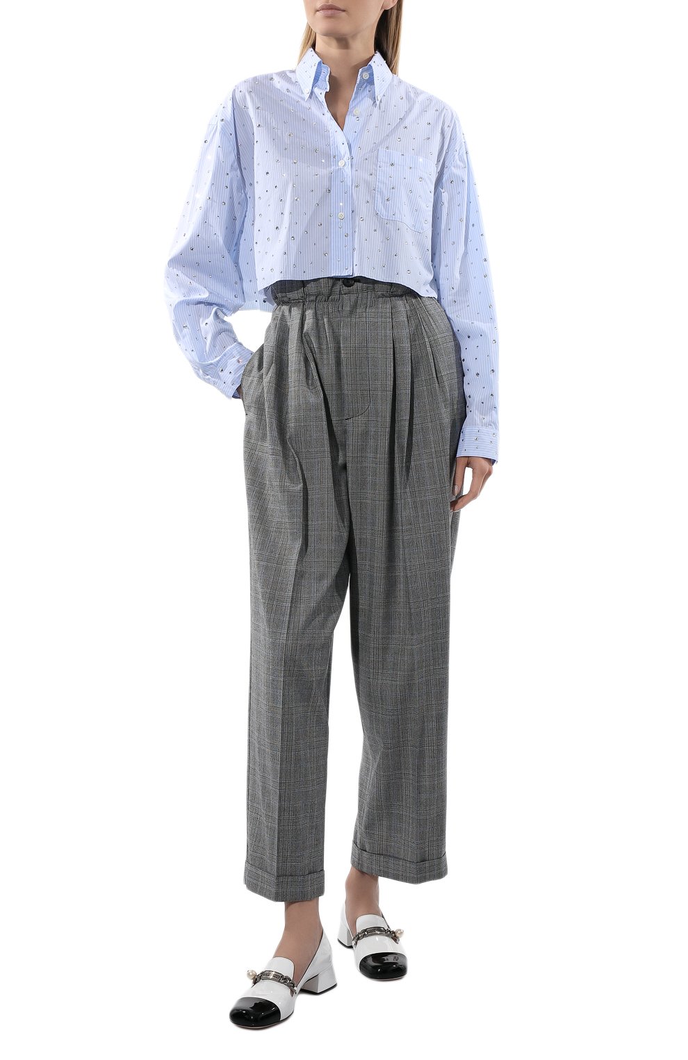 Хлопковая рубашка MIU MIU, арт. MK1564-10AP-F0012, фото 2