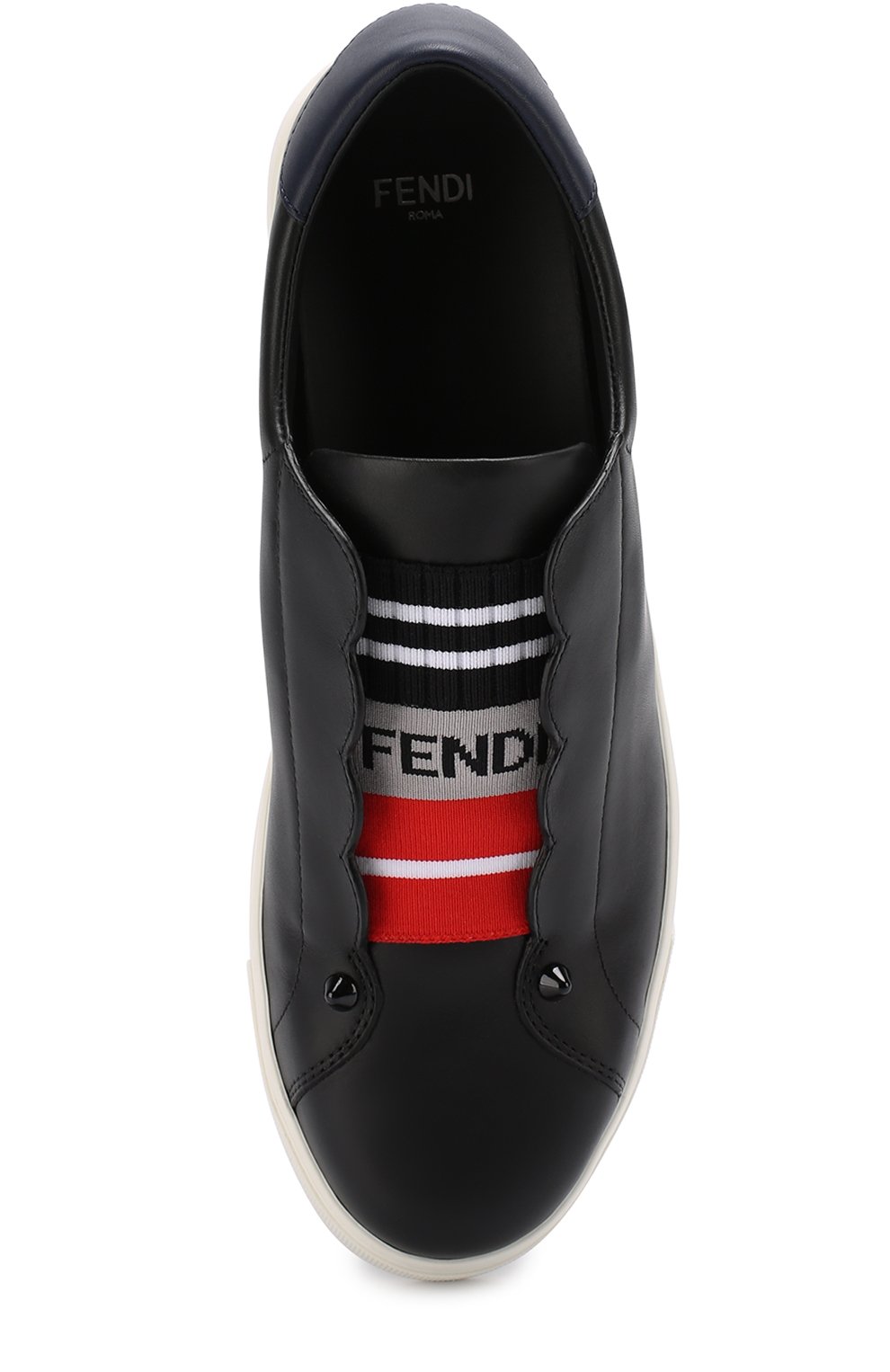 Кожаные слипоны с декоративной отделкой FENDI, арт. 8E6592/3S0, фото 5