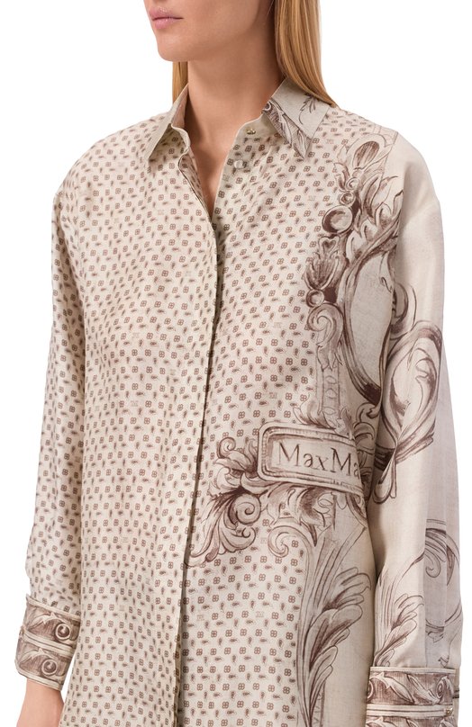 Шелковая рубашка Max Mara MXMGRAD0 Кремовый  MXMGRAD0 Фото 5