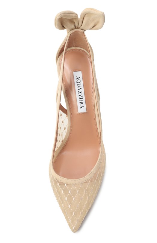 Туфли Bow Tie Net 85 Aquazzura DNNMIDP1/FMS Бежевый  DNNMIDP1/FMS Фото 6