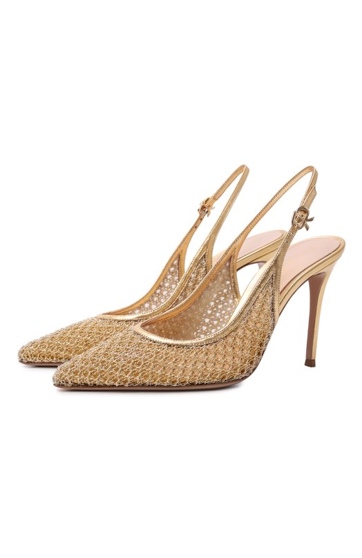 Текстильные туфли Nikki 95 Gianvito Rossi G95628.95RIC.INKMEKM Золотой G95628.95RIC.INKMEKM