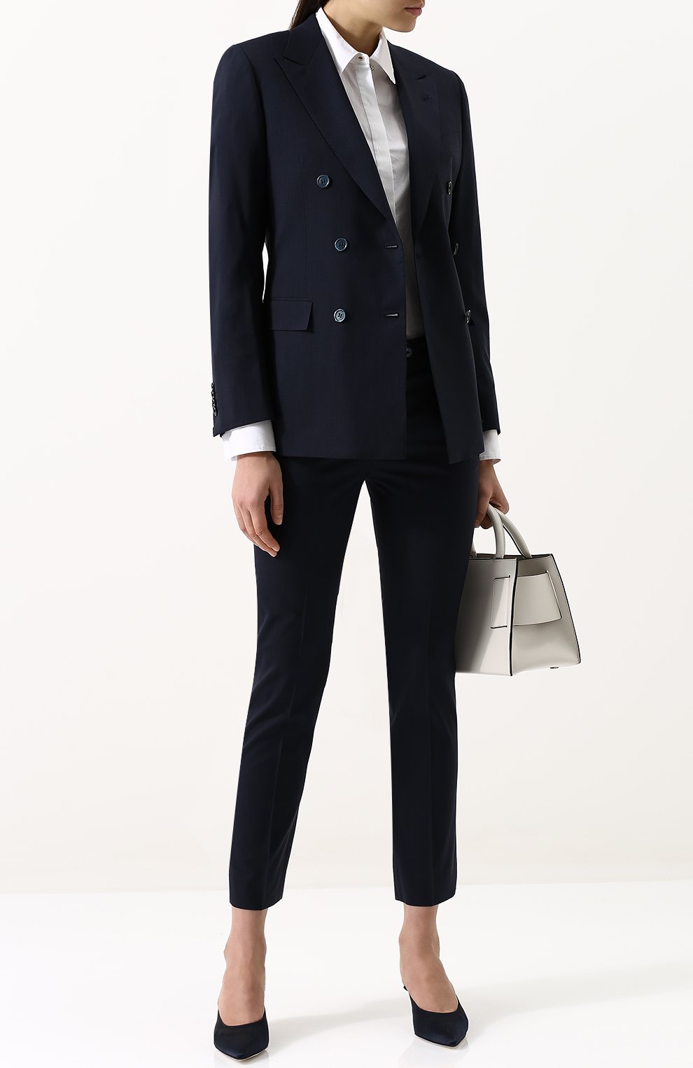 Укороченные однотонные брюки из шерсти KITON, арт. D38103K07P0122000, фото 2