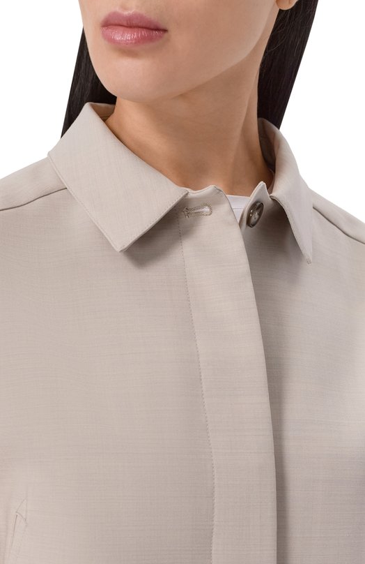 Бомбер из шерсти и вискозы 12 STOREEZ 135903 Бежевый  135903 Фото 5