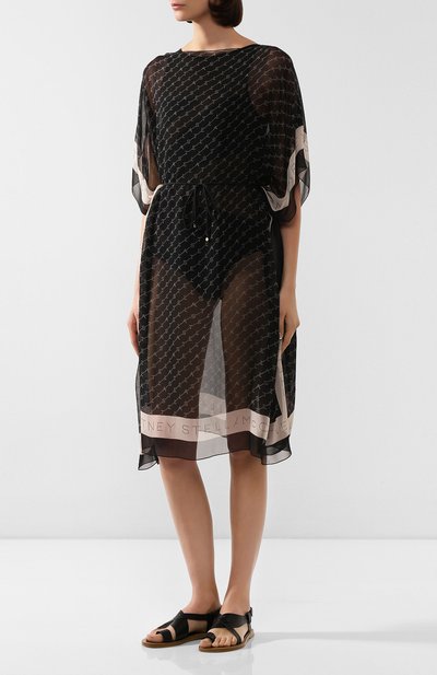 Шелковая туника STELLA MCCARTNEY черного цвета по цене 48150 руб., арт. S7A200620, фото 3 Шелковая туника STELLA MCCARTNEY, арт. S7A200620, фото 3