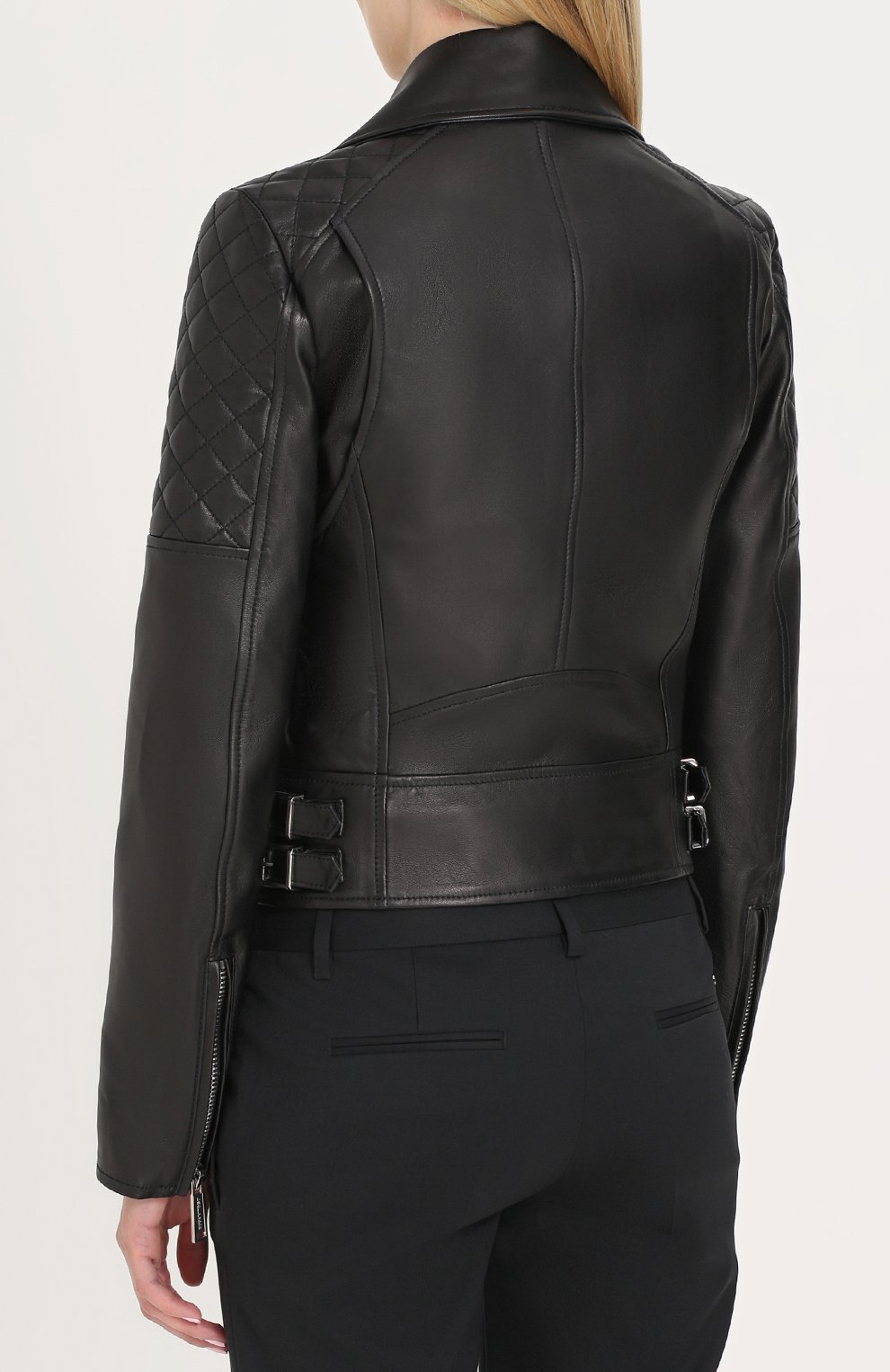 Приталенная кожаная куртка с косой молнией DSQUARED2, арт. S75AM0515/SX8131, фото 4