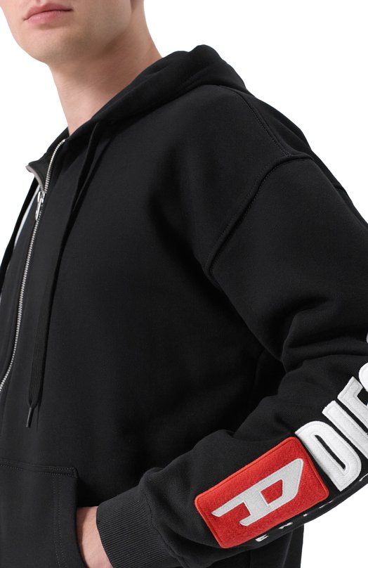 Хлопковая толстовка Diesel A20022/0GEAD Чёрный  A20022/0GEAD Фото 5