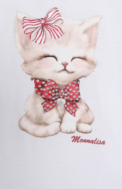 Хлопковая футболка MONNALISA, арт. 39E619, фото 3